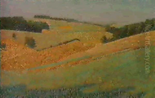 A Hilly Landscape In Summer Oil Painting by Ferdinand Hart Nibbrig