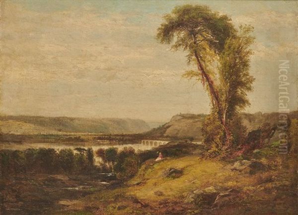 Landscape With Aqueduct Oil Painting by James McDougal Hart