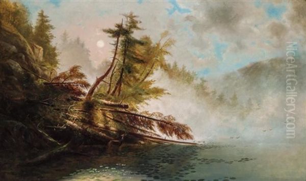 Loon Lake Morning Oil Painting by James McDougal Hart