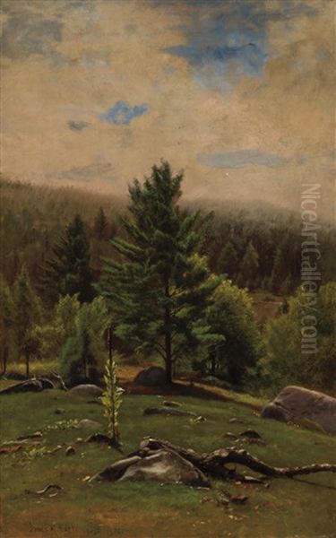 Landscape With Rocks And Trees Oil Painting by James McDougal Hart