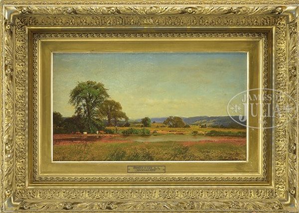 Pastoral Landscape With Cows Oil Painting by James McDougal Hart