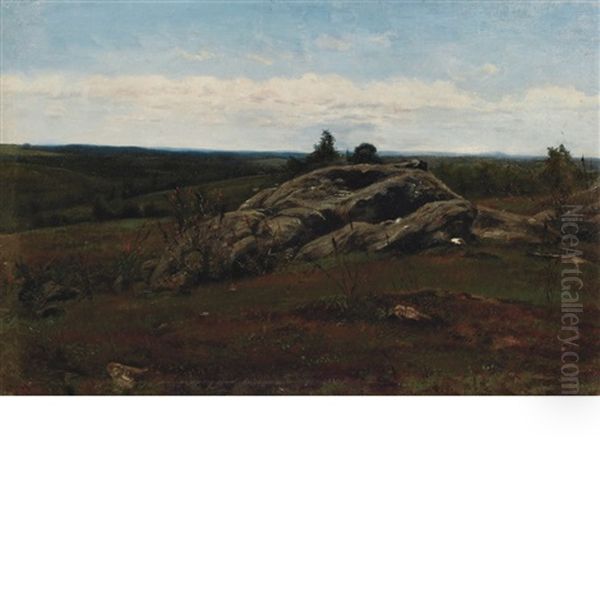 Landscape With Rocks Oil Painting by James McDougal Hart