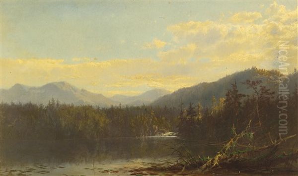 A Lake In The Mountains Oil Painting by James McDougal Hart