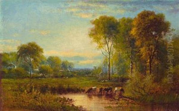 Late Summer Landscape Oil Painting by James McDougal Hart