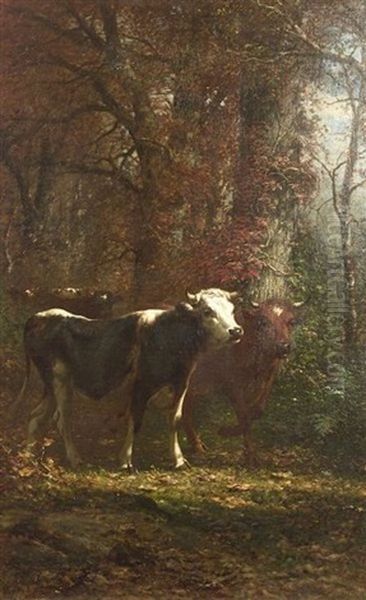 Cow Path Oil Painting by James McDougal Hart