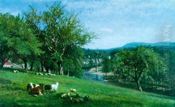 Overlooking The River Oil Painting by James McDougal Hart