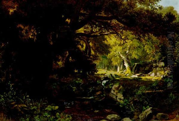 Woodland Interior Oil Painting by James McDougal Hart