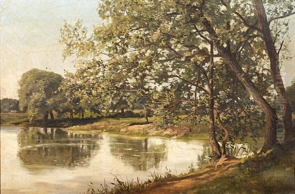 The Brent At Brentford Oil Painting by Auguste Ballin