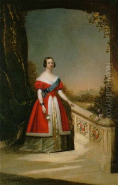 Portrat Der Jungen Queen Victoria Oil Painting by Solomon Alexander Hart