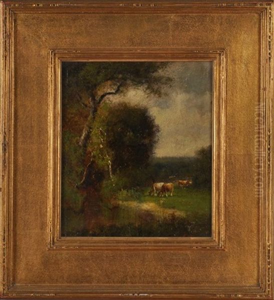 Landscape With Cows Oil Painting by William Howard Hart