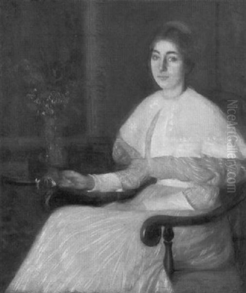 Portrait Of A Seated Lady Oil Painting by William Howard Hart