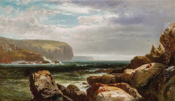 Sunrise At Grand Manan Oil Painting by William M. Hart