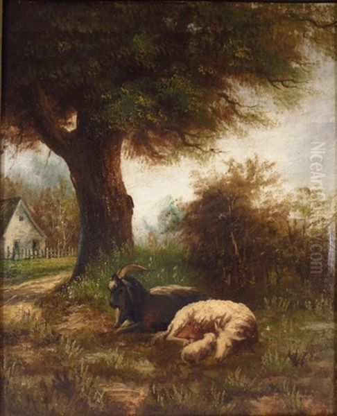 Farm Family Resting Oil Painting by William M. Hart