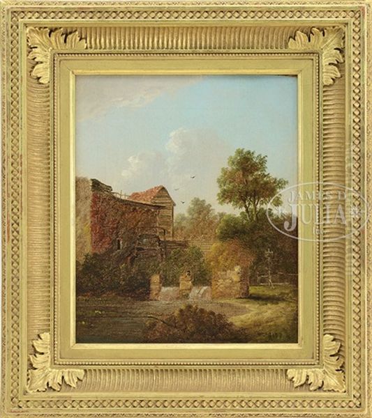 Mill In Landscape Oil Painting by William M. Hart