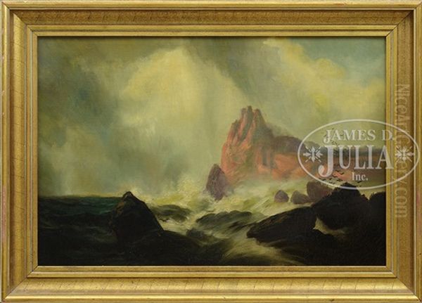 Coastal Cliffs Oil Painting by William M. Hart