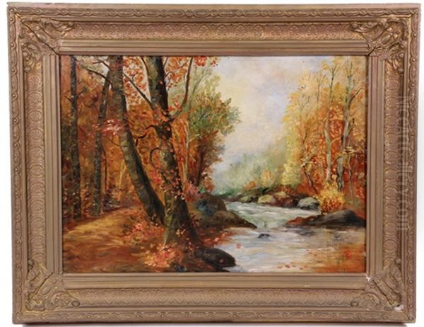 Autumn Stream And Study (verso) Oil Painting by William M. Hart