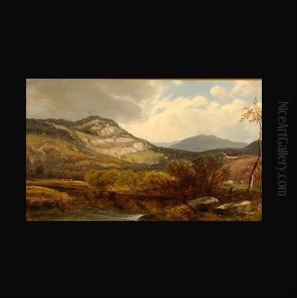 Landscape With Lake Oil Painting by William M. Hart