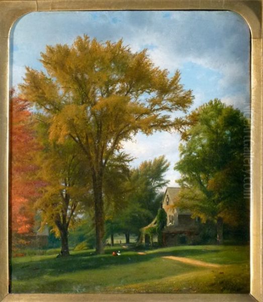 A Midsummers Day Oil Painting by William M. Hart