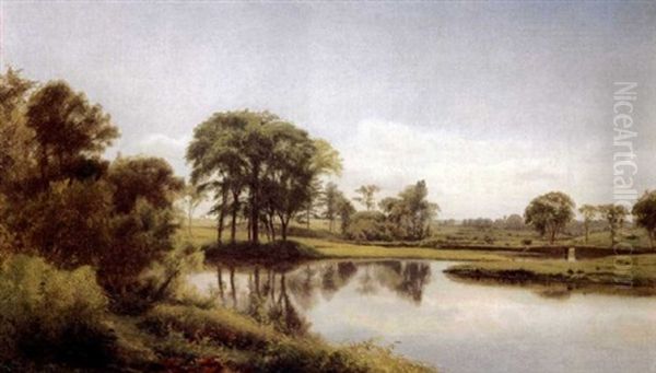 River Bend Oil Painting by William M. Hart