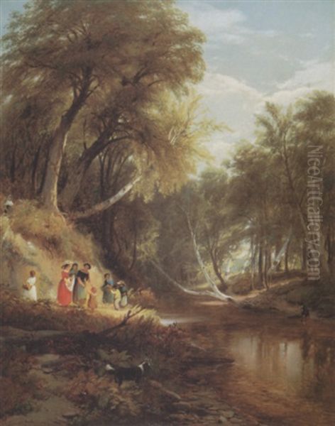 Nutting, 1857 Oil Painting by William M. Hart