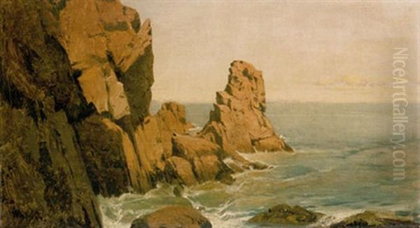 On The Maine Coast Oil Painting by William M. Hart