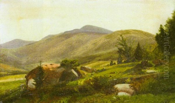 Spring Landscape With Rolling Hills Oil Painting by William M. Hart