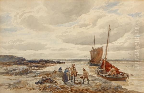 Bringing In The Day's Catch Oil Painting by Alexander Ballingall