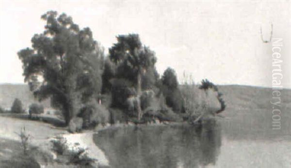 Sunny Afternoon On The Banks Of Lake George Oil Painting by William M. Hart