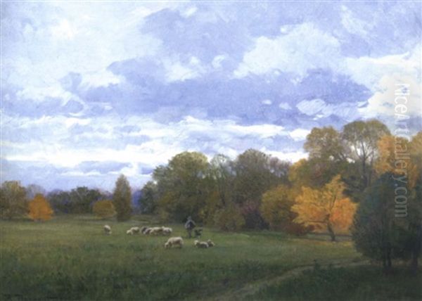 In The Foothills Oil Painting by William M. Hart