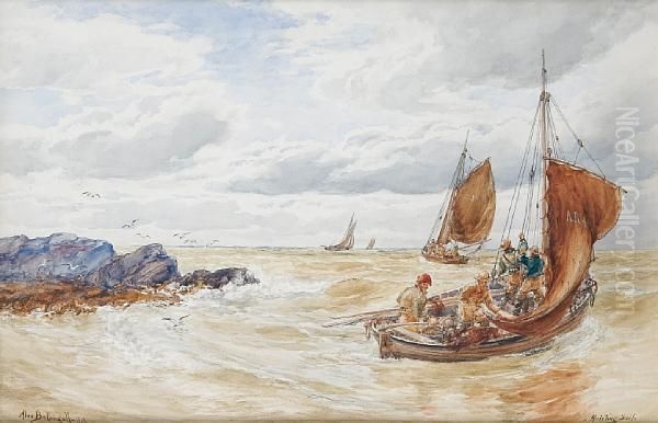 Fishing Boats Setting Out Oil Painting by Alexander Ballingall