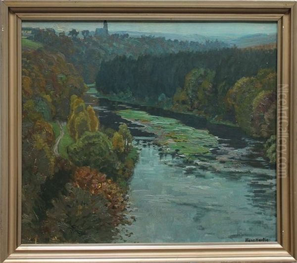 Das Muhletal Bei Wechselburg In Sachsen Oil Painting by Hans Hartig