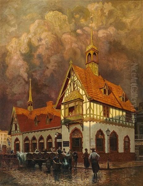 Die Fischauktionshalle Der Gebruder Jacob In Berlin Oil Painting by Hans Hartig