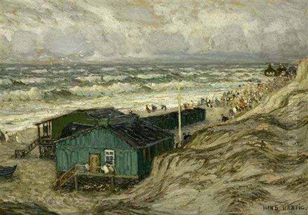 Sturmische See Bei Westerland Oil Painting by Hans Hartig