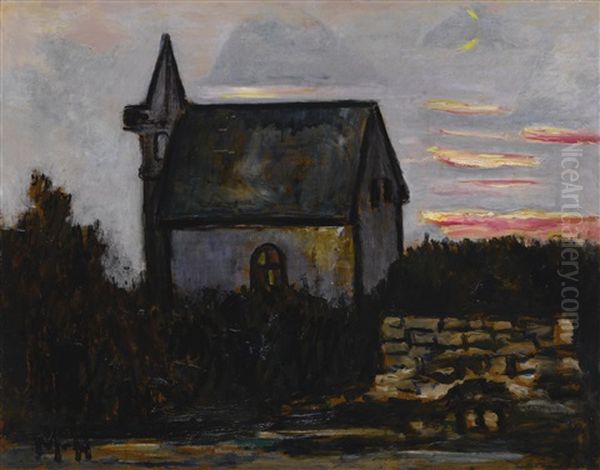 Church By The Barrens, Indian Harbor, Maine Oil Painting by Marsden Hartley