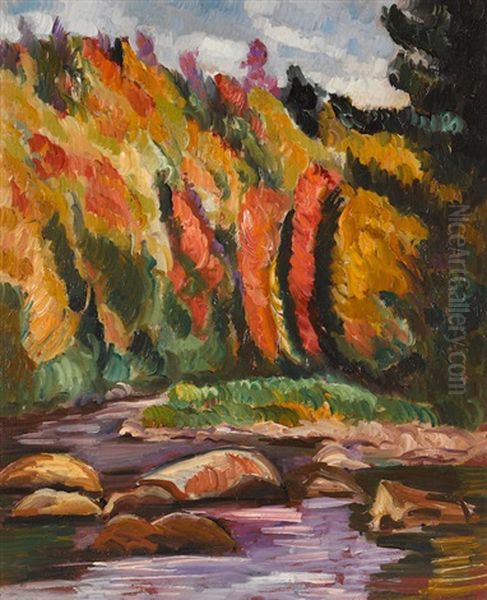 Landscape No. 39 (little River, New Hampshire) Oil Painting by Marsden Hartley