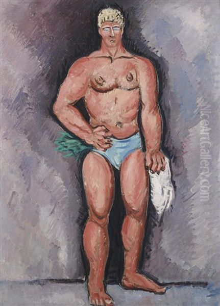 Finnish-yankee Wrestler Oil Painting by Marsden Hartley