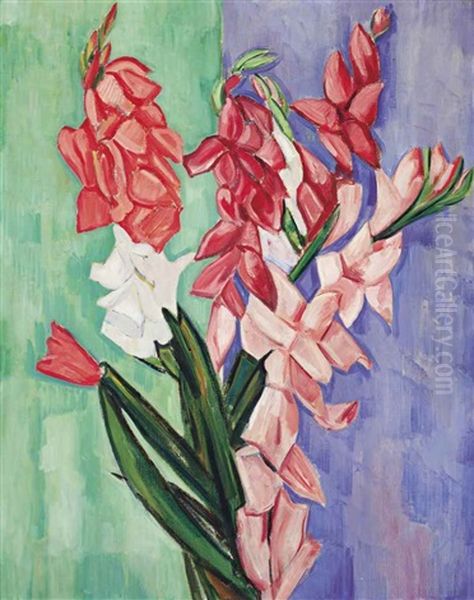 Gladioli Oil Painting by Marsden Hartley