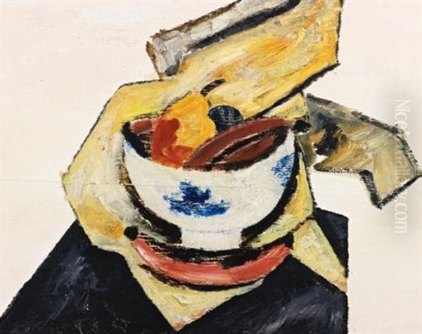 Still Life With White Bowl Oil Painting by Marsden Hartley