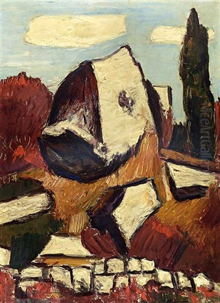 Rocky Landscape, Dogtown, Massachusetts Oil Painting by Marsden Hartley