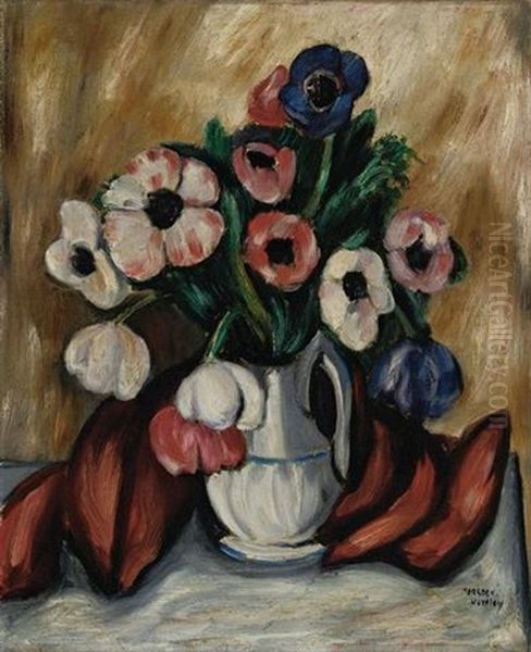 Anemones Oil Painting by Marsden Hartley