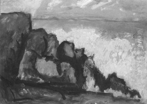 Rocky Coast (maine?) Oil Painting by Marsden Hartley