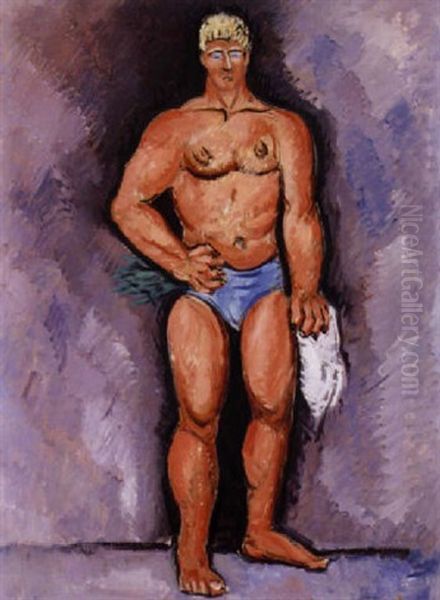 Finnish-yankee Wrestler Oil Painting by Marsden Hartley