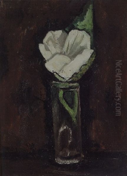 White Hibiscus Oil Painting by Marsden Hartley