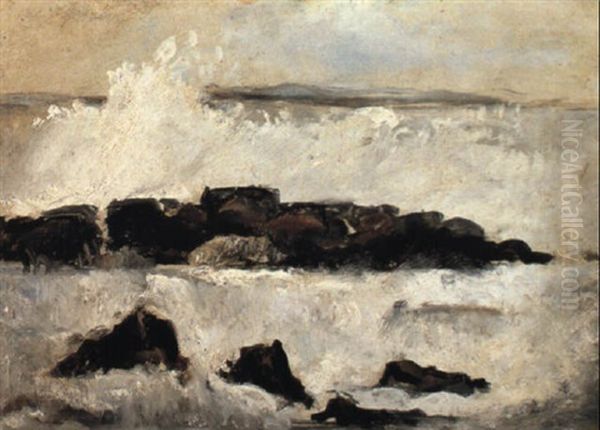 Surf On Reef Oil Painting by Marsden Hartley