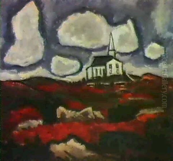 White Church Oil Painting by Marsden Hartley