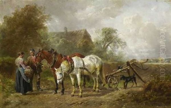 Nach Getaner Arbeit Oil Painting by Ludwig Hartmann