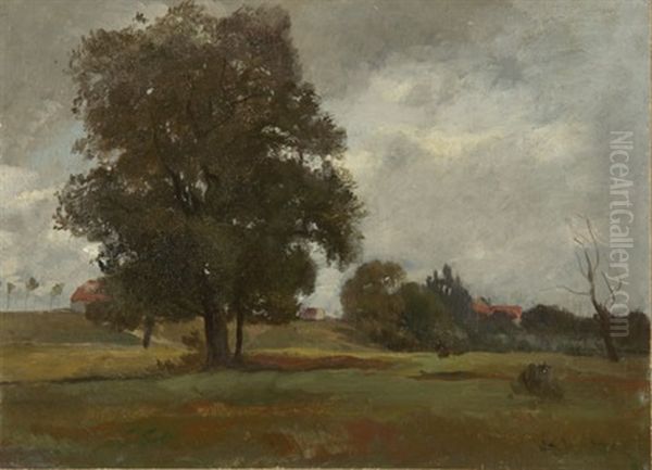 Landschaft Bei Aufziehendem Unwetter Oil Painting by Ludwig Hartmann