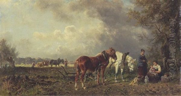 Mittagsruhe Oil Painting by Ludwig Hartmann