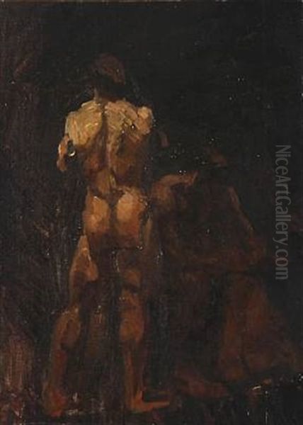 Daedalus Og Icarus Oil Painting by Oluf Hartmann