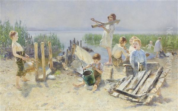 Al Fresco Concert Oil Painting by Karl Hartmann